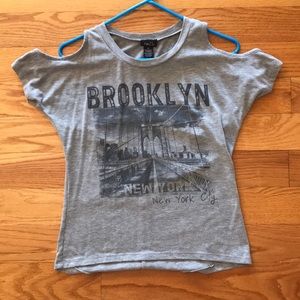 Rue21 Brooklyn Graphic Cold Shoulder Tee